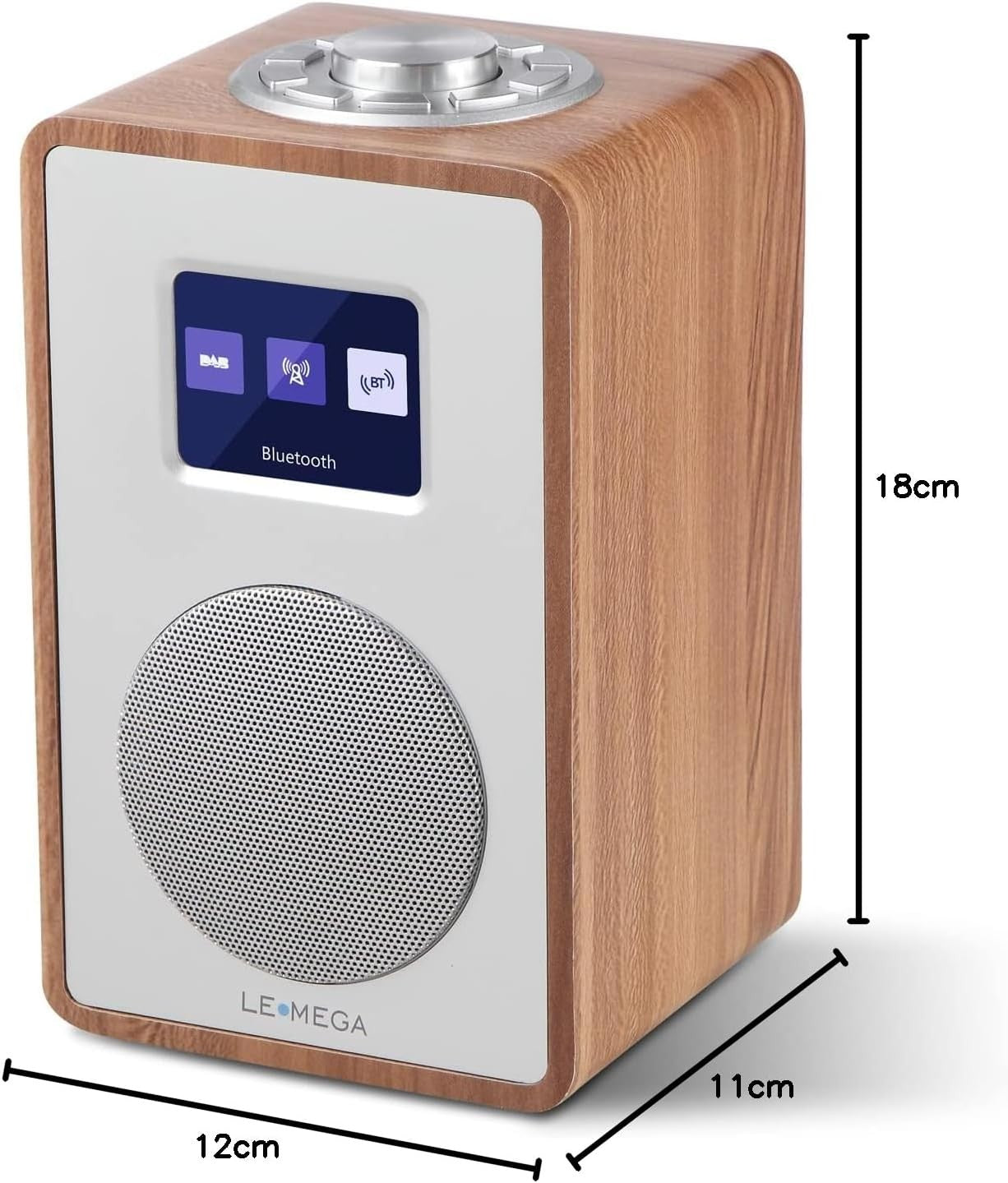 DAB DAB+ FM Digital Radio Bluetooth Dual Alarm Wooden Effect Display