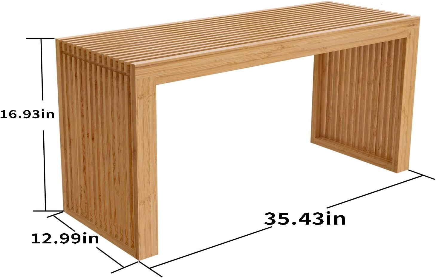 Nature Bamboo Dining Bench 35 Inch Farmhouse Indoor Kitchen & Entryway Seat