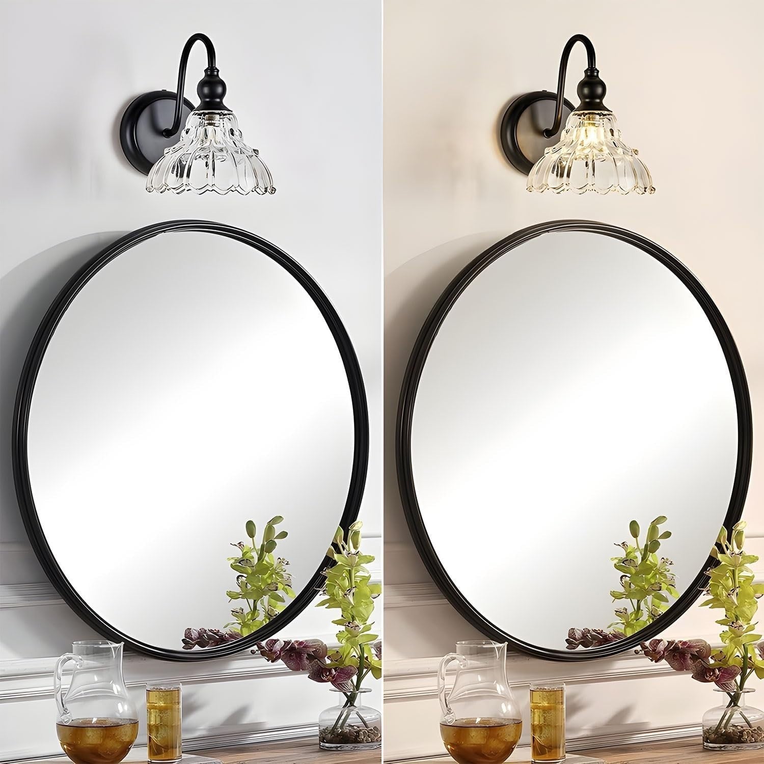 Wireless Battery Wall Sconces Set of 2 with Remote & Dimmable LED Lights