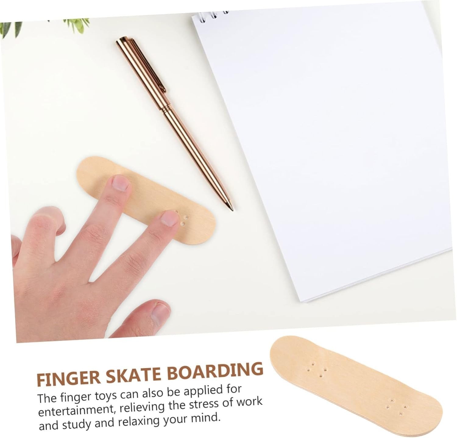2pcs Mini Finger Skateboards Set DIY Desk Toy Stress Relief Kids Gift