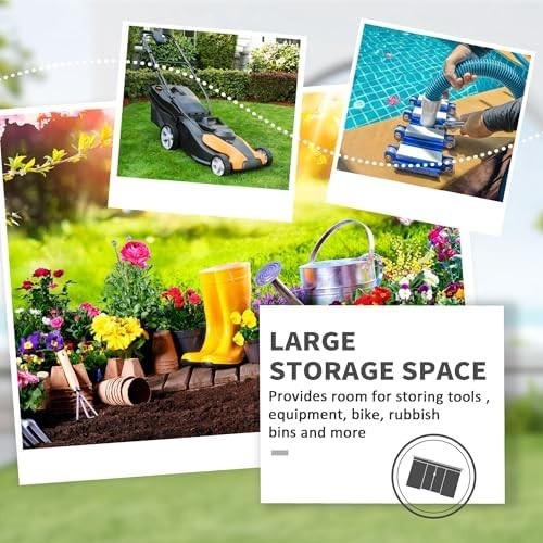 Metal Garden Shed 5x4ft Sliding Door Tool Storage House Grey