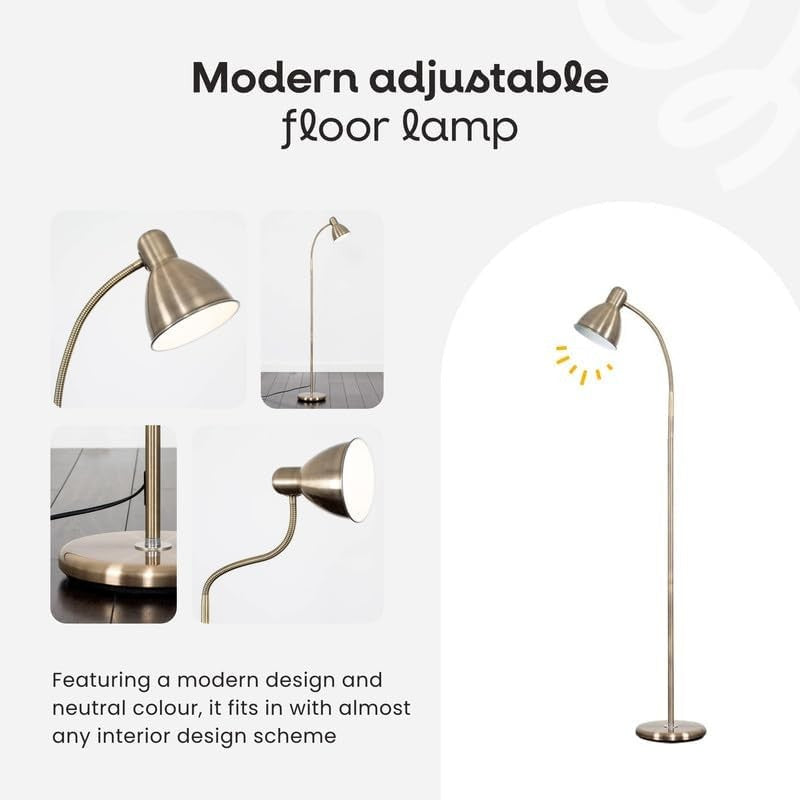 Antique Brass Adjustable Floor Lamp Reading Light Tall Standing Lamp