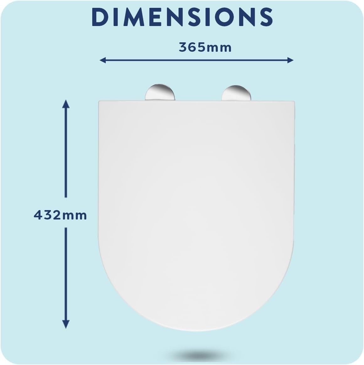 White Slimline D-Shape Toilet Seat Soft Close Quick Release Antibacterial