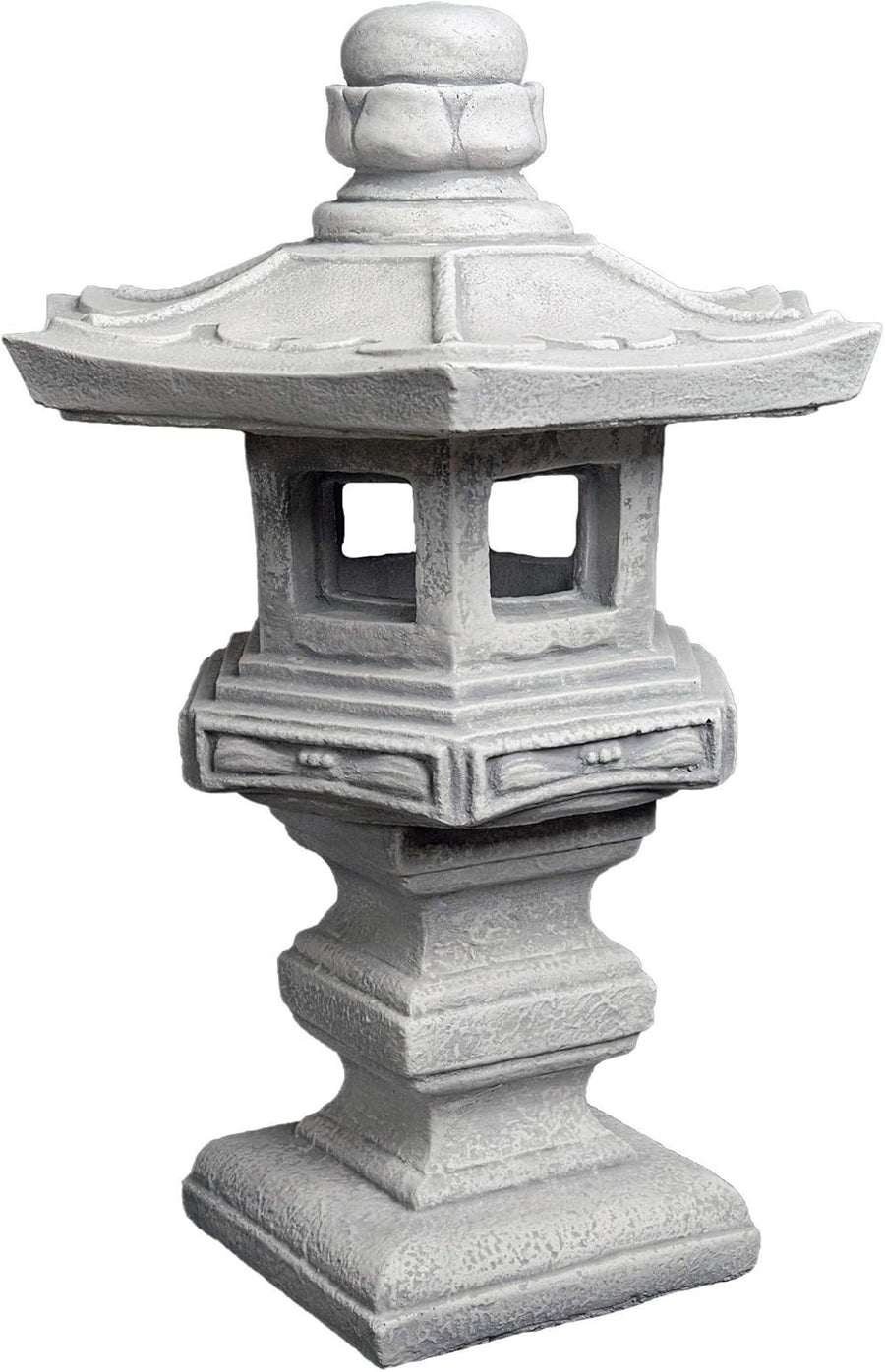 Japanese Tachi-Gata Stone Lantern 42 cm Grey Frost-Proof Garden Decor
