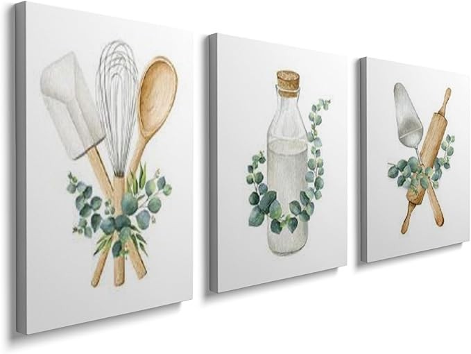 Kitchen Wall Art Canvas 30x40 cm Aesthetic Home Decor Painting Frame
