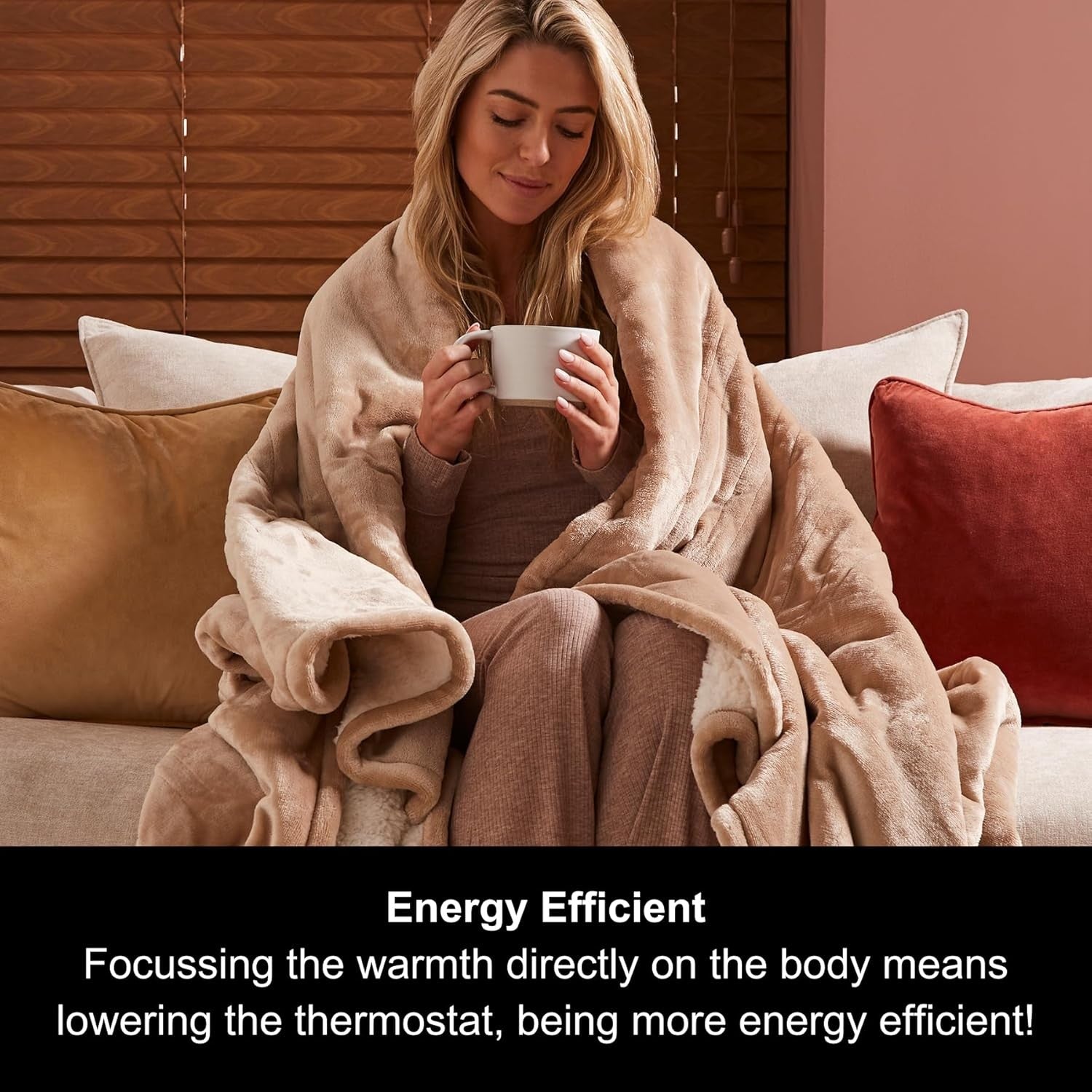 Electric Heated Throw Blanket 160x130cm Teddy Fleece 9 Heat Auto Shut Off