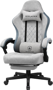 Fabric Gaming Chair with Footrest Ergonomic Recliner Lumbar