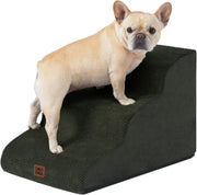 3 Step Dog Stairs for Bed Non Slip Foam Pet Steps Olive 40x57x40