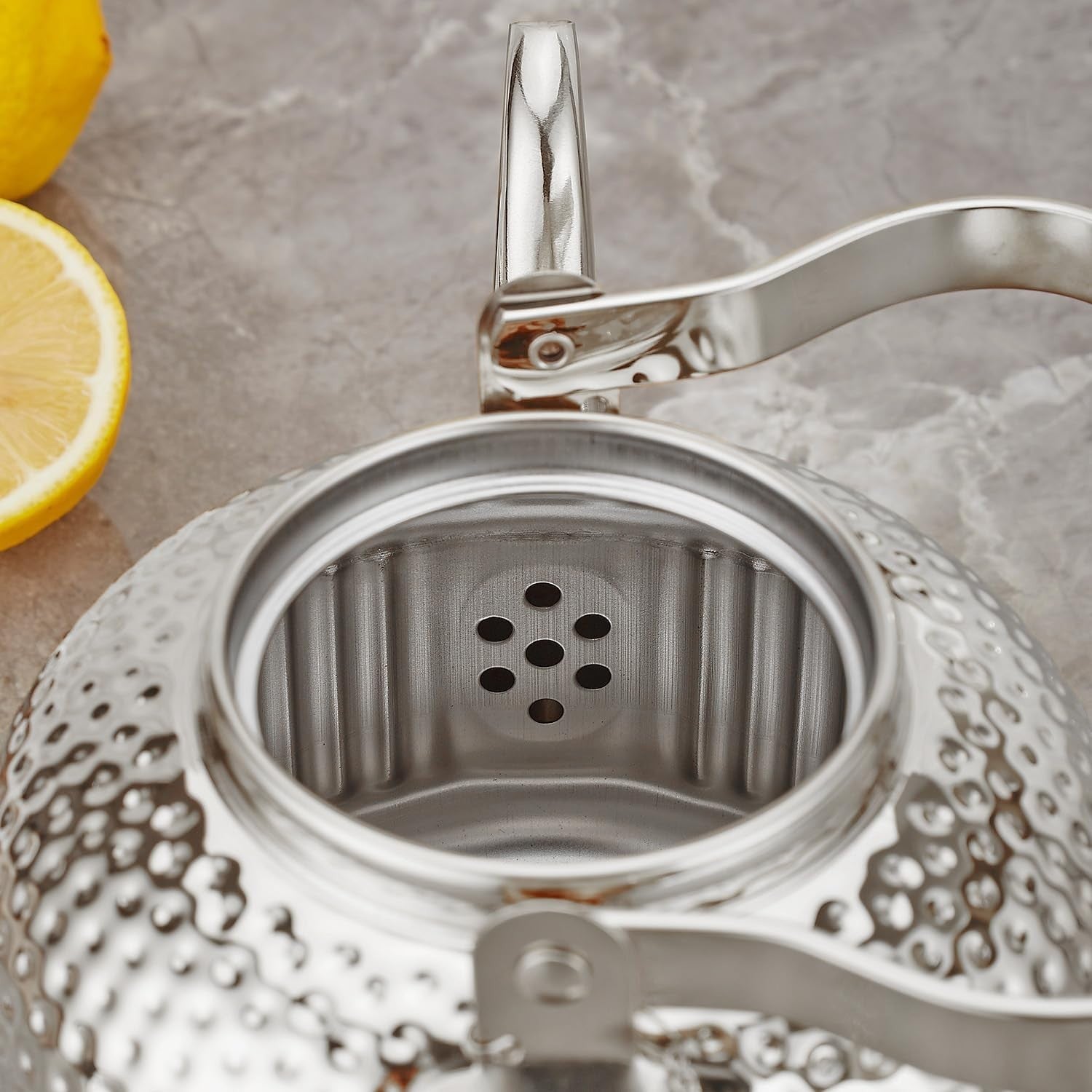 Stainless Steel Teapot with Infuser 1.2L Loose Leaf Tea Pot 5-6 Cups