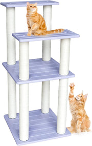 46 Inch Cat Tree Tower Multi Level Scratching Posts Indoor Outdoor Large Cats