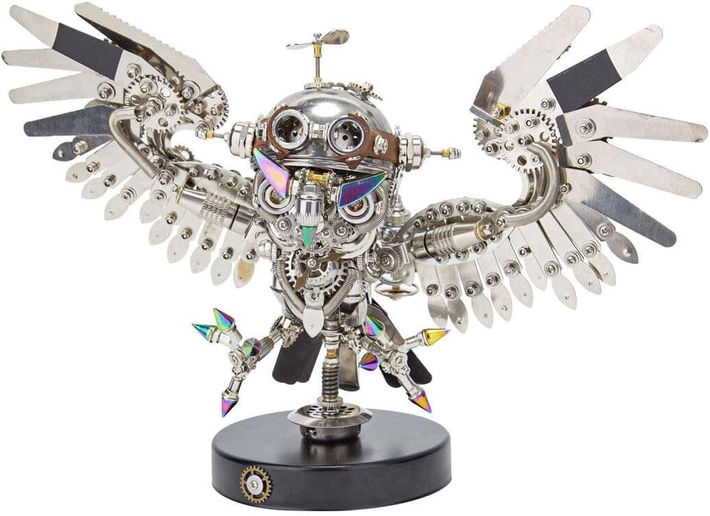 3D Metal Owl Puzzle Kit 700PCS Steampunk DIY Mechanical Model Decor