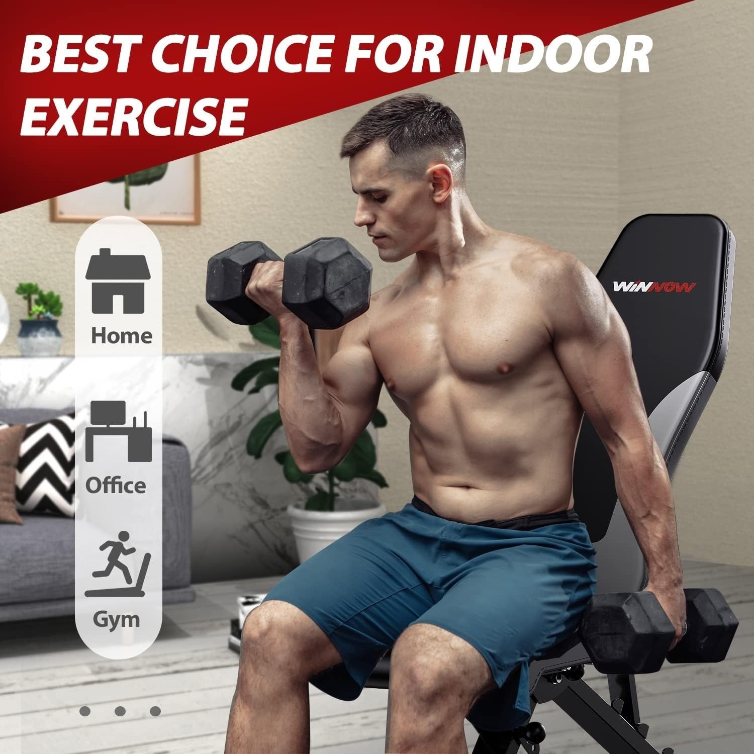 Adjustable Foldable Weight Bench Incline Decline Flat Home Gym