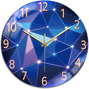 30cm Geometric Pattern Wall Clock – Silent Non-Ticking Modern Glass Design