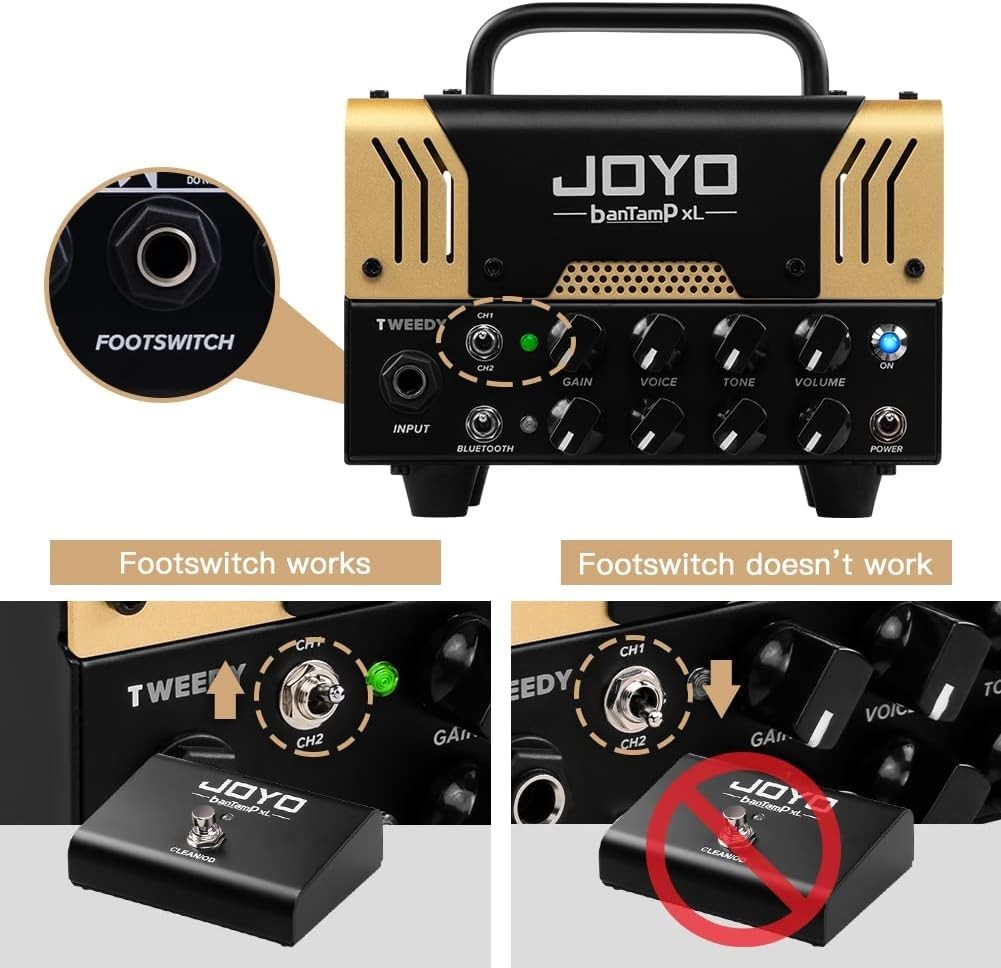 20W Hybrid Tube Guitar Amp Head 2-Channel Bluetooth FX Loop