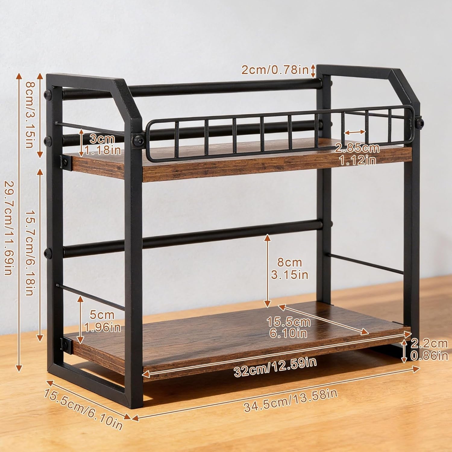2 Tier CD DVD Storage Rack Wooden Media Organizer Holds 70 Discs Brown