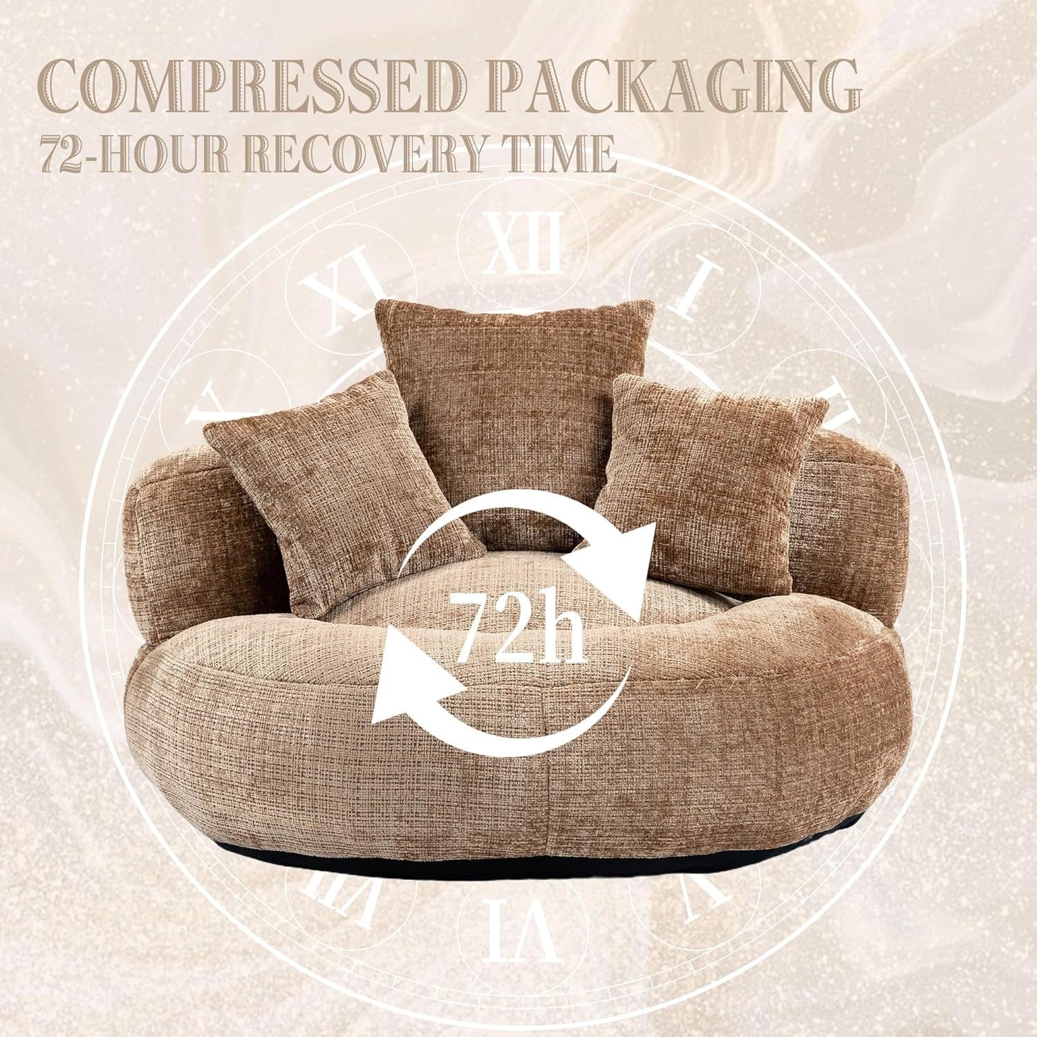 Coffee Luxury  Sofa Chair w Bean Bag / Pillows – Indoor Outdoor Gaming Seat