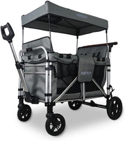 Grey XL 4-Seater All-Terrain Folding Kids Wagon with Canopy & Safety Belts