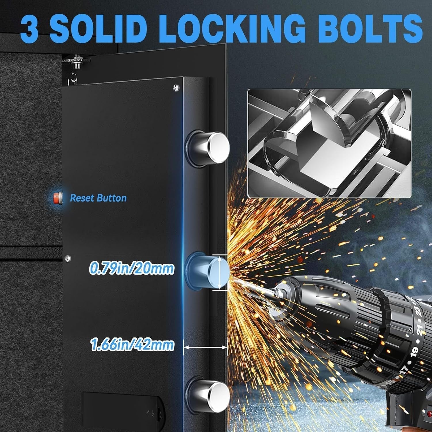35L Fireproof Safe Box Digital Keypad Cash Document Security Safe