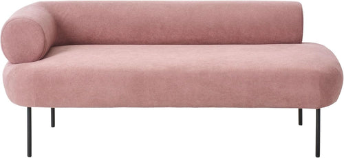 Pink Left Hand Chaise Lounge Modern Polyester Fabric Water-Repellent Legs