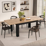 Modern Rustic Oak Dining Table – Extendable 140-220cm Space-Saving Wood