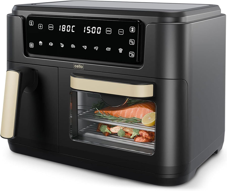 11L Dual Zone Air Fryer 2400W | 3.5L + 7.5L Drawers | 8-in-1 | Sage Black