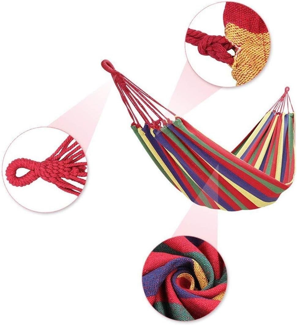 Outdoor Camping Hammock 2 Person Portable Canvas Soft Swing with Carry Bag