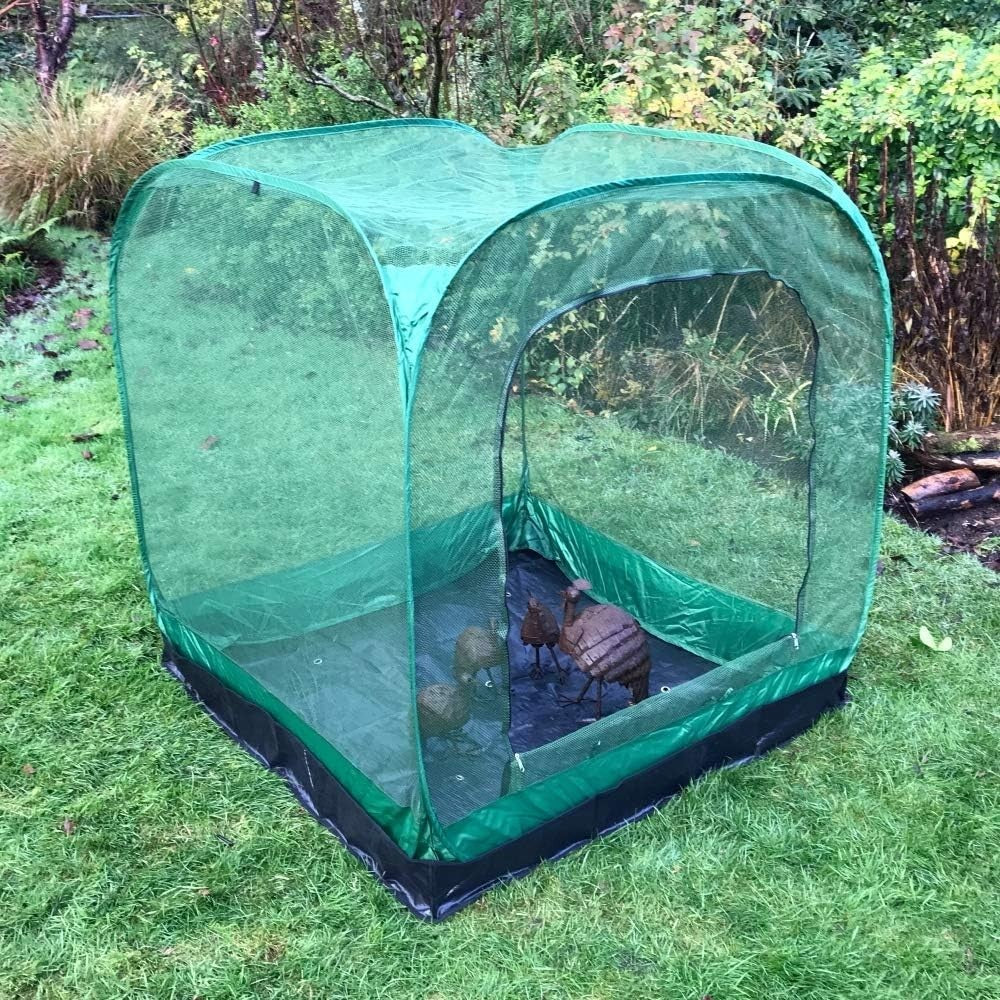 Pop Up Chicken Run Pet Cage 1.25m Secure Mesh Liner Bird Flu Safe