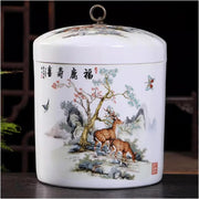 5KG Ceramic Rice Container with Lid Sealed Grain Storage Jar