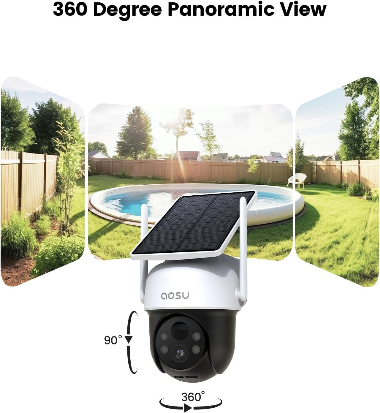 2 Pack Solar Security Cameras Wireless Outdoor 2K PTZ Auto Tracking