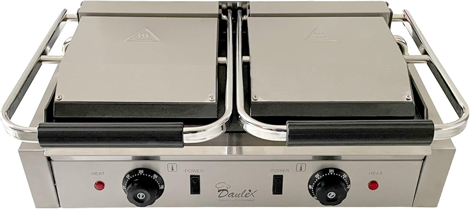 Double-Sided Panini Press 35x57x21cm Commercial Twin Contact Grill 3.6KW