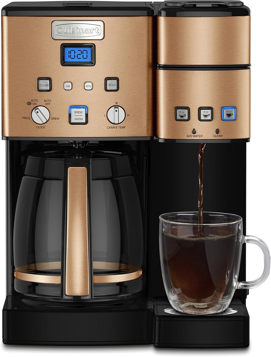 12-Cup Coffee Maker with Single-Serve Brewer | Copper Finish | Strength Control