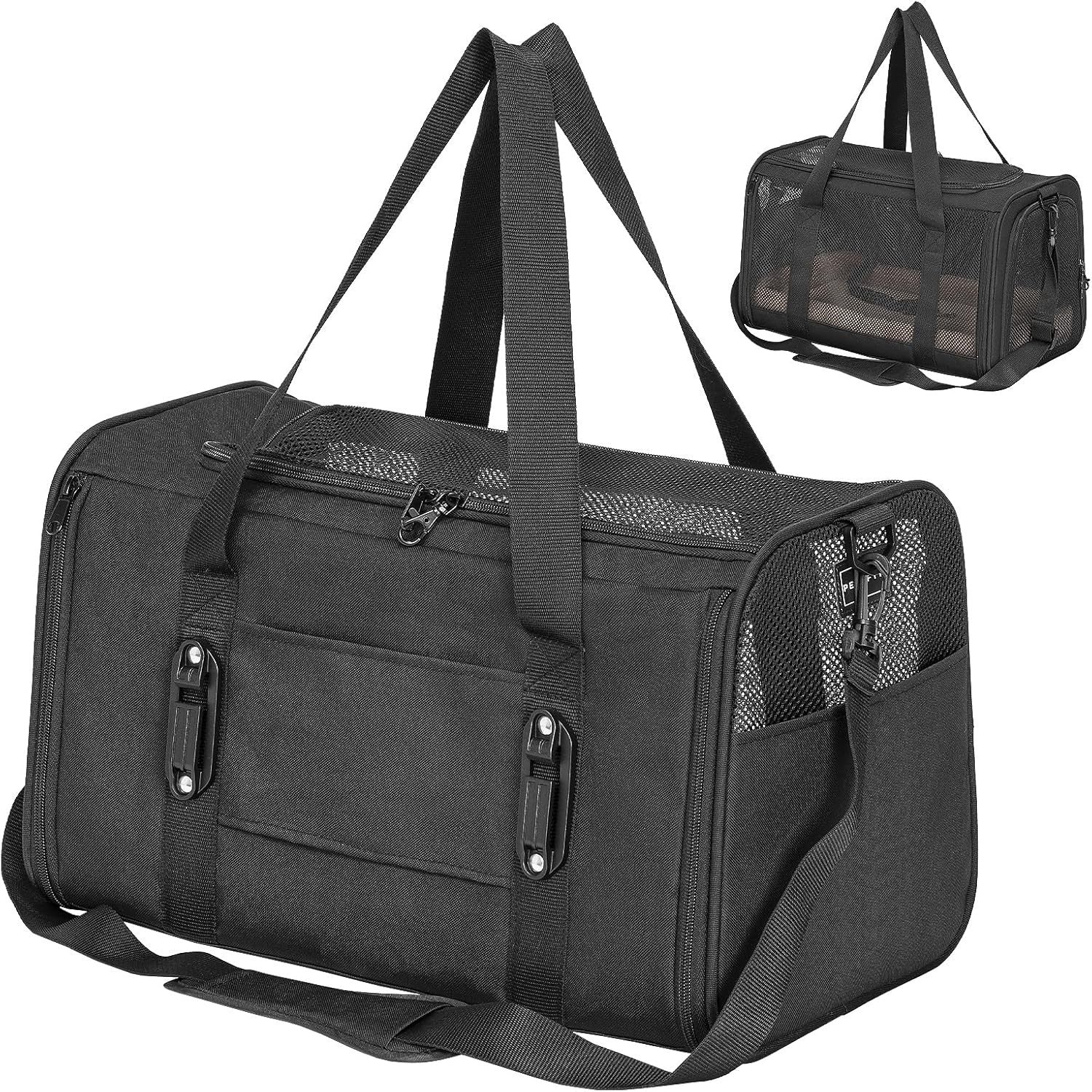 Escape Proof Cat Car Seat Carrier Safety Buckle Lockable Travel Bag
