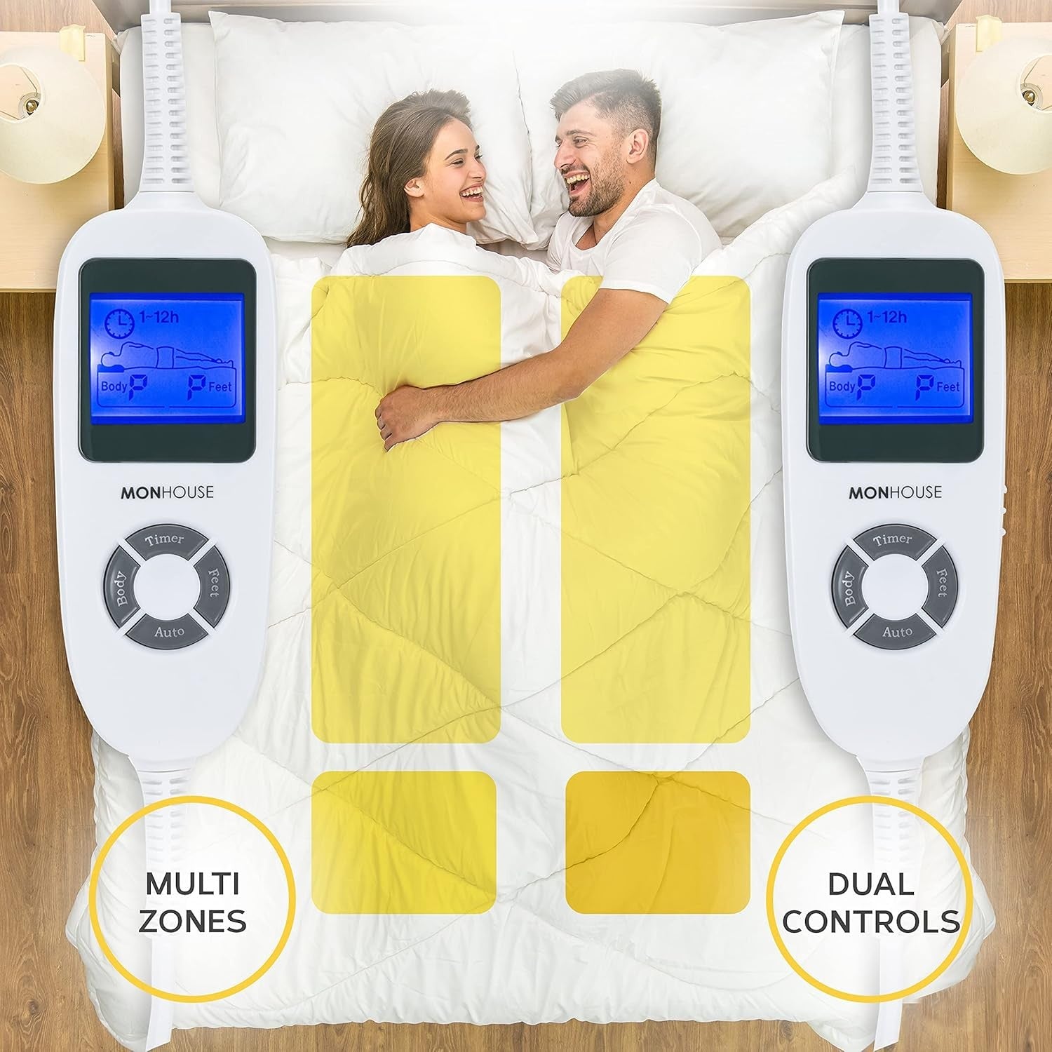 King Electric Heated Underblanket 150x200cm Dual Control 9 Heat Washable
