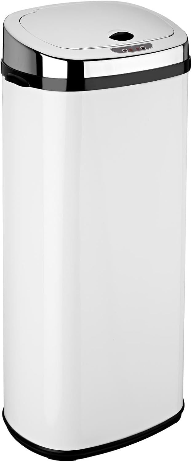 50L Automatic Sensor Kitchen Bin Stainless Steel Touchless White