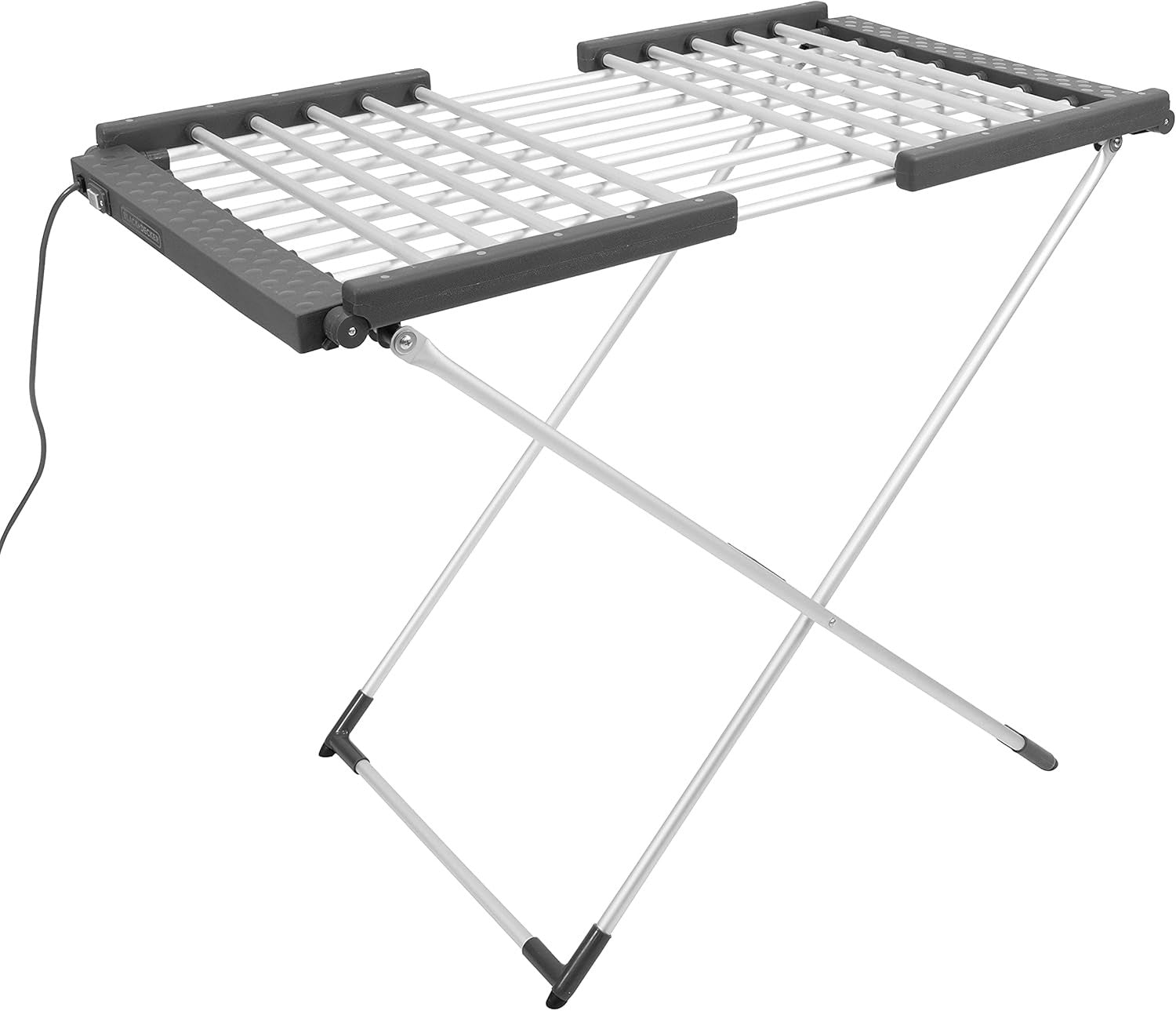 Electric Heated Clothes Airer Folding Dryer 18 Bars With Heated Wings Indoor