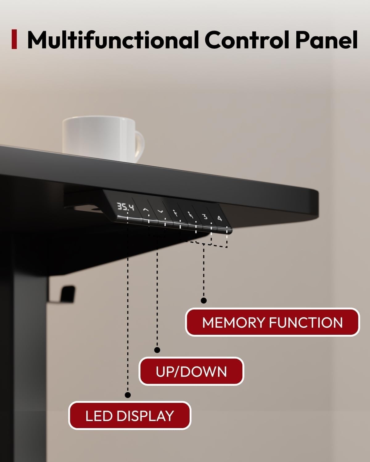 Electric Standing Desk 160x80cm Adjustable Sit Stand Table W / Memory Presets