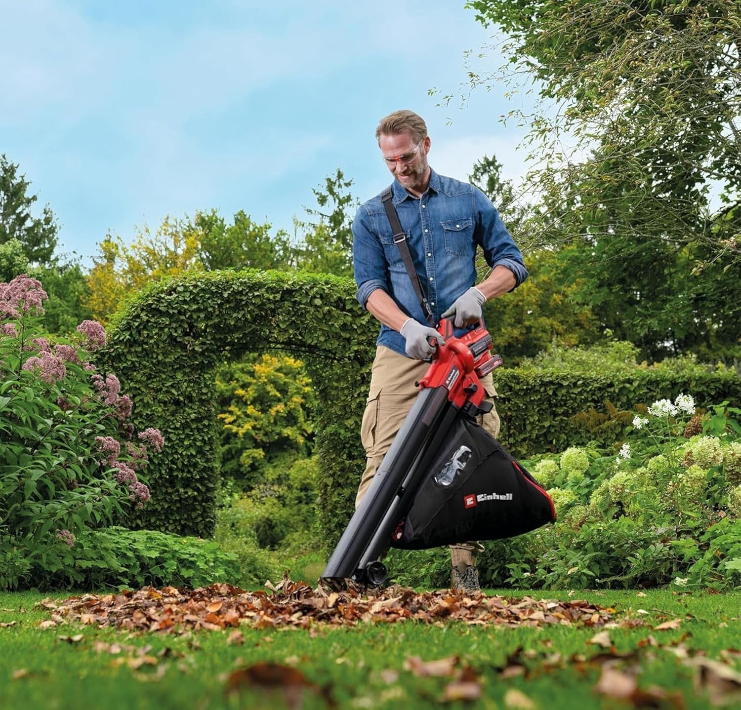 Cordless Leaf Blower Vacuum 18V Shredder 500m³/h Garden Debris Cleaner