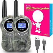 Kids Rechargeable Walkie Talkies 2 Pack Long Range VOX 8 Channel Radio