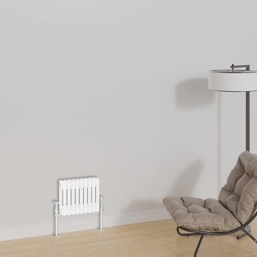 Horizontal Cast Iron Radiator 300x425mm Double Panel Black Heating