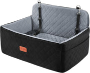 Large Dog Booster Car Seat Washable Travel Bed 55lb Black Grey