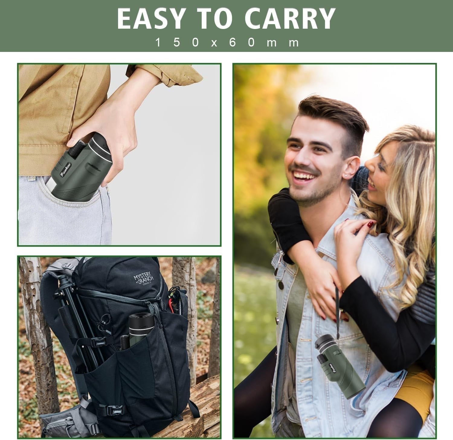 HD 40x60 Monocular Telescope with Tripod & Smartphone Holder, Outdoor Scope
