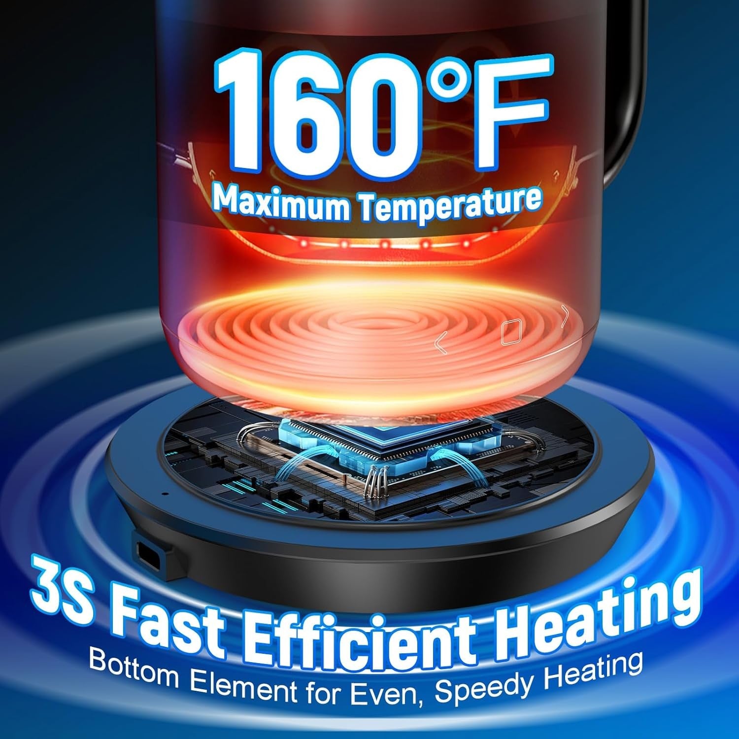 Rechargeable Self Heating Coffee Mug 14oz Temp Control