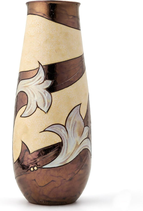 Handmade Ceramic Flower Vase 25.5cm Artisan Cylinder Home Table Decor