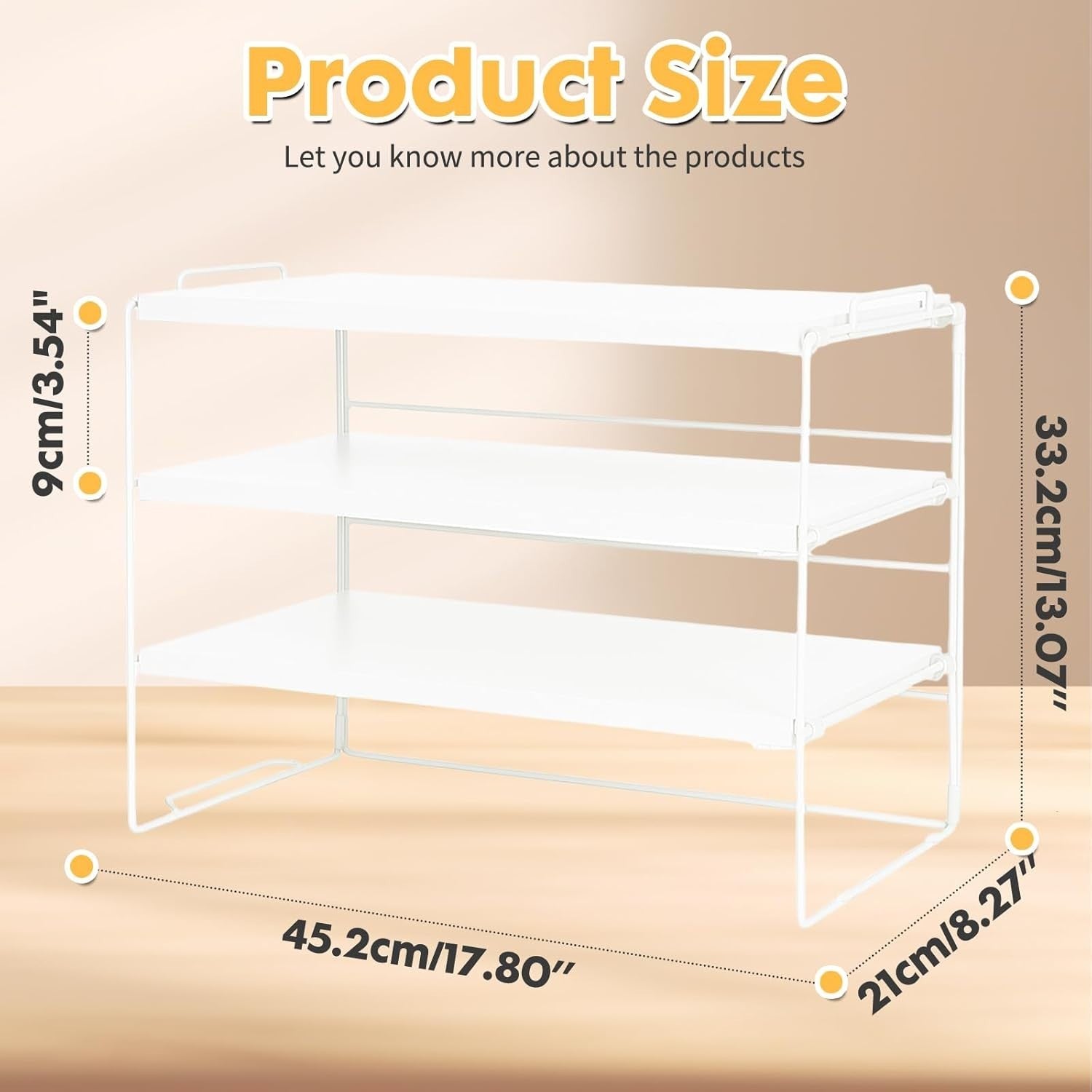 3-Tier Adjustable Desk Shelf Organiser – Desktop Storage Rack