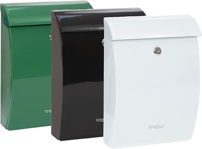 Weatherproof Wall Mounted Mailbox A4 Size Lockable Plastic Post Box Black