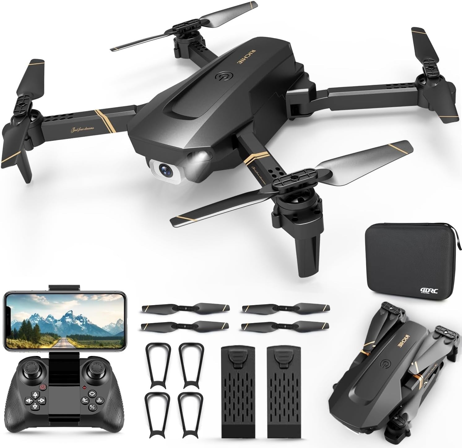 4DRC V4 Drone with 1080P HD Camera, FPV, Foldable, 2 Batteries, App Control