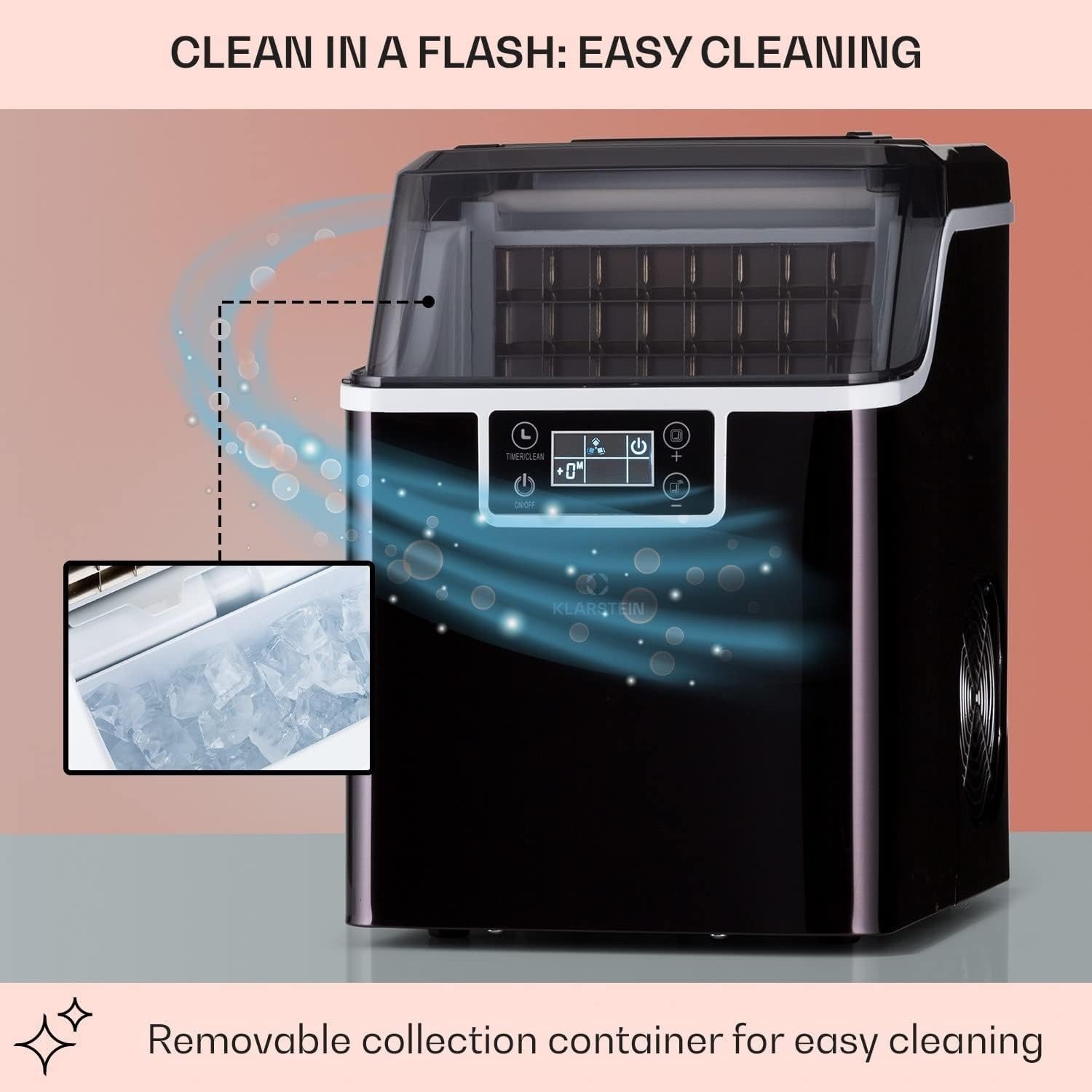 Countertop Ice Maker Machine Fast Bullet Ice 20kg Daily Self Cleaning