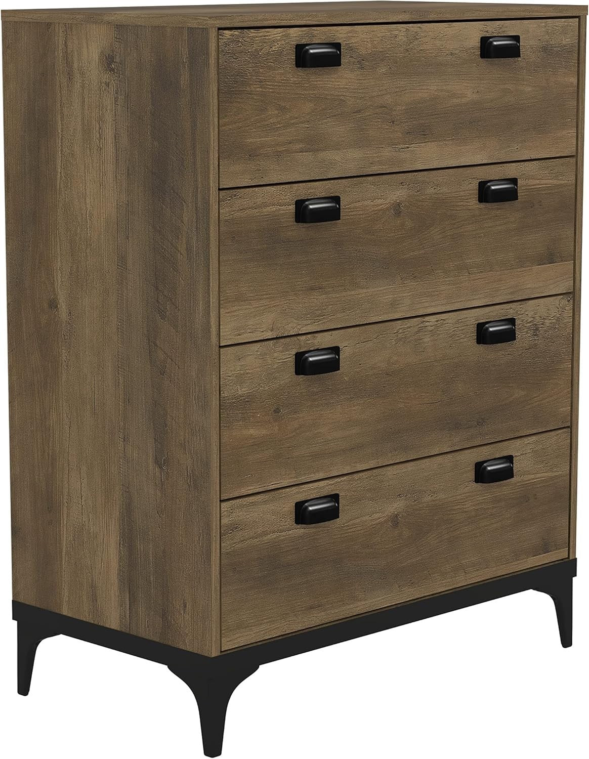 4 Drawer Chest Knotty Oak Storage Cabinet Hallway Bedroom Organizer
