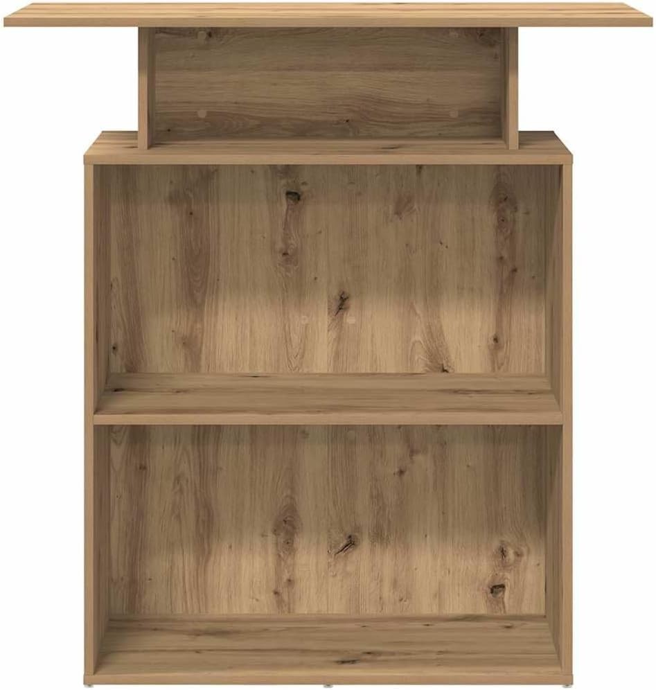 Artisan Oak Reception Desk 100x40x104cm Modern Counter with Storage Shelf