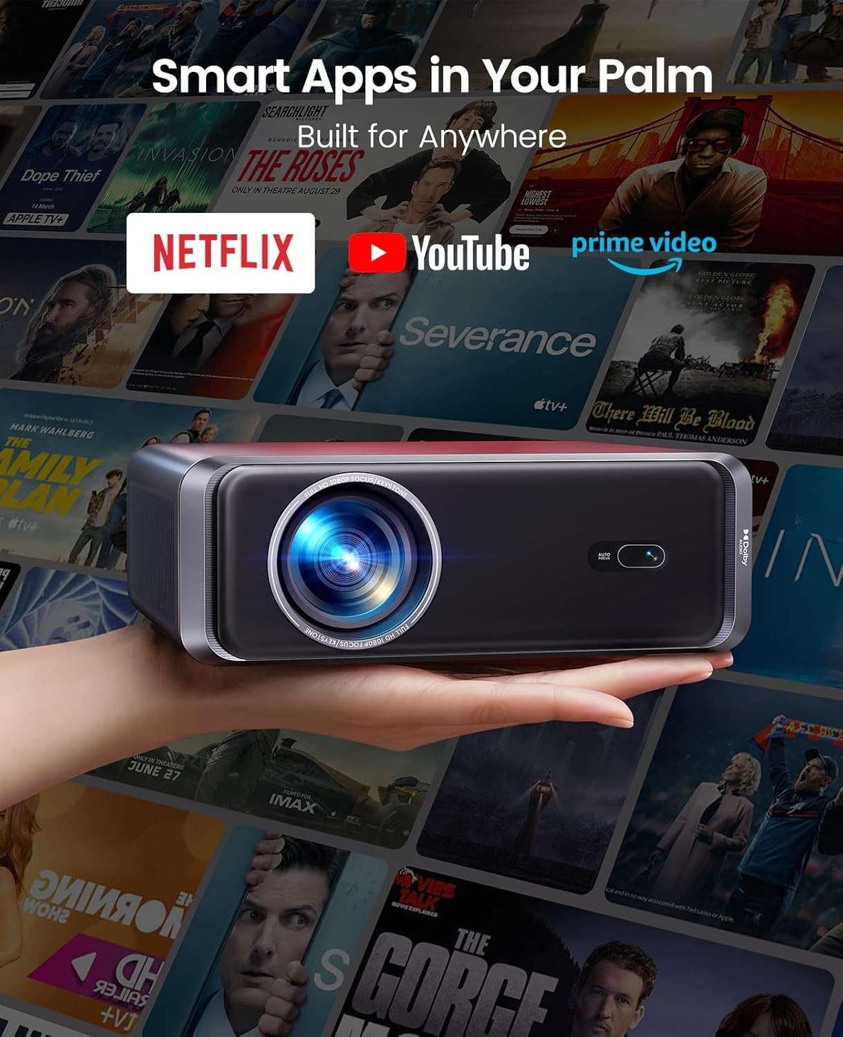 1000ANSI 1080P Smart Projector Netflix WiFi6 Dolby 36000L